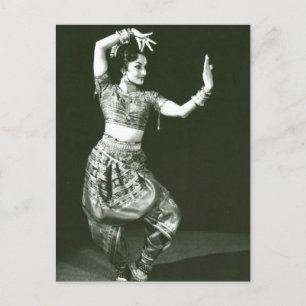 Vintage klassische indische Tänzerin Postkarte