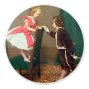 Vintage klassische Malerei mit Viktorianischen Kin Keramikknauf