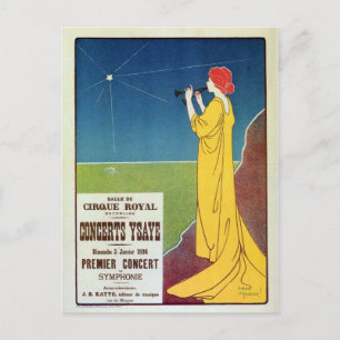 Vintage klassische Musikkonzert Brüssel Anzeige Postkarte