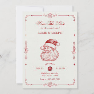 Vintage klassische Santa-Hochzeit Save The Date