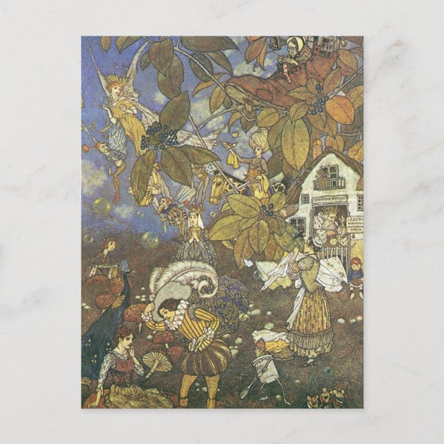 Vintage klassische Storybook-Charaktere, Edmund Du Postkarte (Vorderseite)