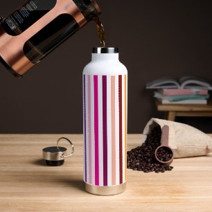 Vintage klassische Streifen farbenfroher Regenboge Trinkflasche