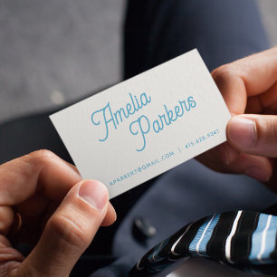 Vintage klassische Typografie Minimalistisch Blue Visitenkarte