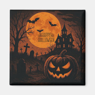 Vintage, klassischer Frohes Halloween-Kürbis Magnet