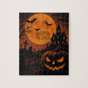 Vintage, klassischer Frohes Halloween-Kürbis Puzzle