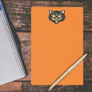 Vintage klassischer Halloween-Schwarzkatzen-Gesich Post-it Klebezettel