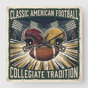 Vintage klassisches amerikanisches Football-Design Quadratische Wanduhr