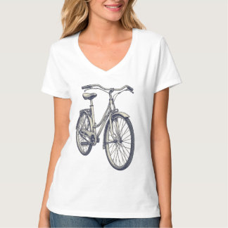Vintage Klassisches Fahrrad Skizze Retro Linienkun T-Shirt