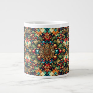 Vintage/klassisches farbenfrohes Weihnachten Jumbo-Tasse