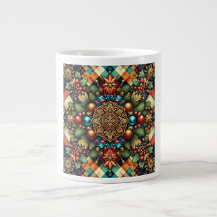 Vintage/klassisches farbenfrohes Weihnachten Jumbo-Tasse