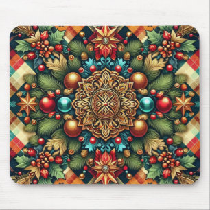 Vintage/klassisches farbenfrohes Weihnachten Mousepad