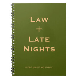 Vintage Klassisches Journal Oliven Law Student Not Notizblock
