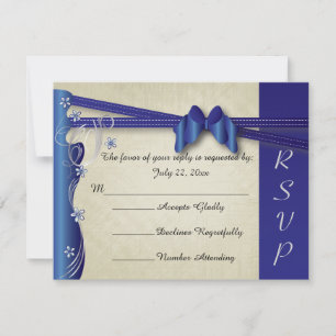 Vintage klassisches kurvenreiches Design Saphir RSVP Karte