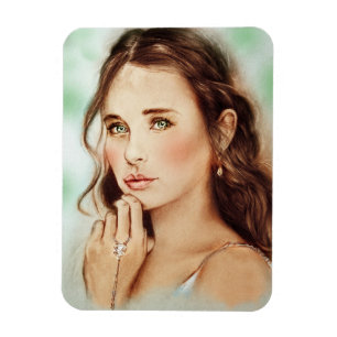 Vintage klassisches Mädchen Foto Magnet - Lady of