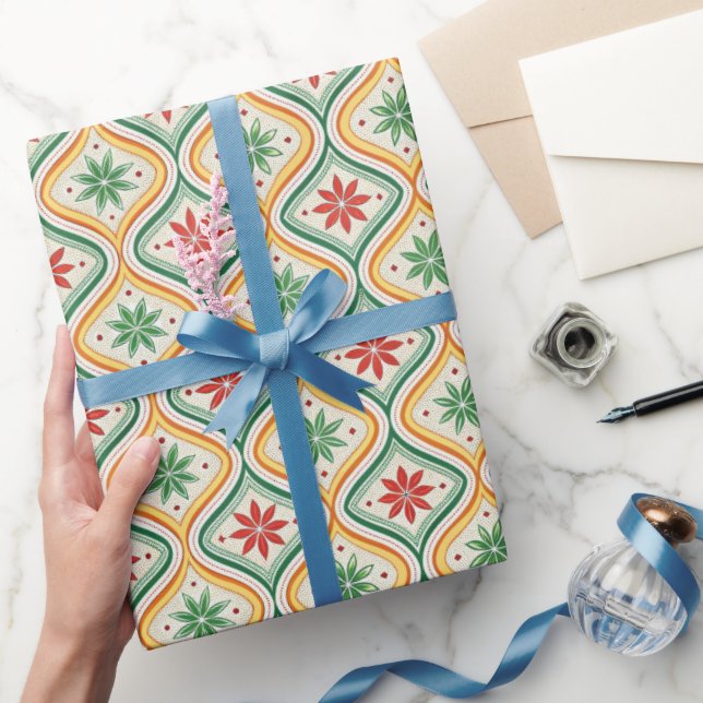 Vintage Klassisches Weihnachtsmuster Geschenkpapier (Schenken)