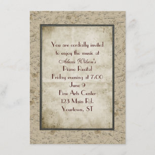 Vintage KlavierErwägung Einladung