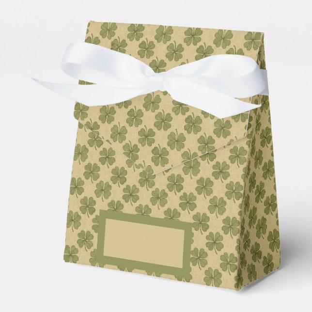 Vintage, Kleeblatt St. Patrick's Day Geschenkschachtel (Vorderseite)