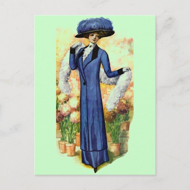 Vintage Kleid Postkarte (Vorderseite)