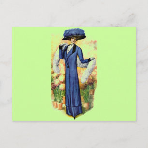 Vintage Kleid Postkarte