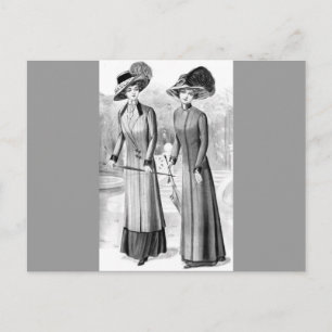 Vintage Kleider Postkarte