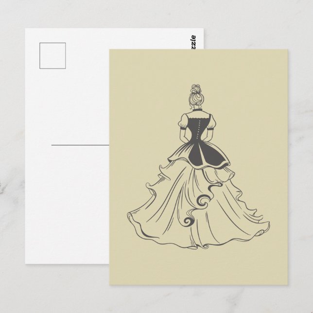 Vintage Kleider Postkarte (Vorne/Hinten)