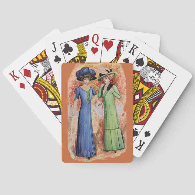 Vintage Kleider Spielkarten (Rückseite)