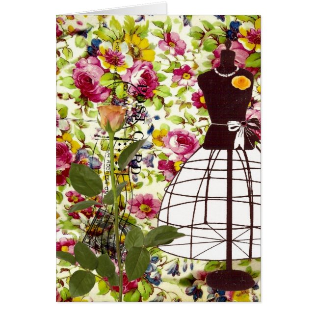 Vintage Kleiderform und -Blumen (Vorne)