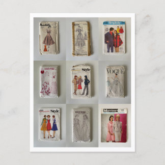Vintage Kleidungsmuster Postkarte