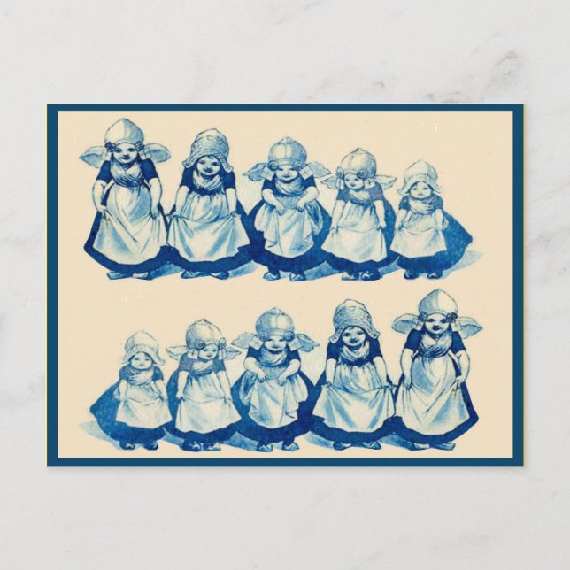 Vintage kleine holländische Mädchen Postkarte (Vorderseite)