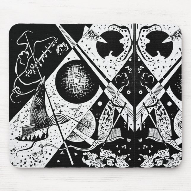 Vintage kleine Welten VI - Kandinsky Kunst Mousepad (Vorne)