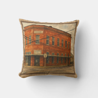 Vintage kleine Ziegelbank in Texas Kissen