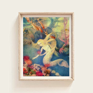 Vintage-Kleiner-Meerjungfrau-Under-the-Sea-Nursery Poster