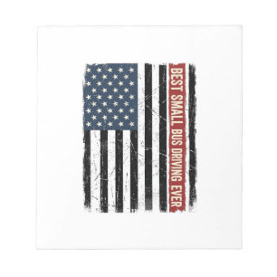 Vintage Kleines Busfahrer-Flag-Shirt Design_1 Notizblock