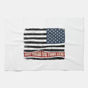Vintage Kleines Busfahrer-Flagge-Shirt-Design_1 Geschirrtuch