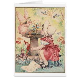 Vintage - Kleines Mädchen im Feenland,