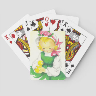 Vintage kleines Mädchen Retro süß Spielkarten