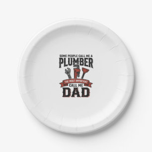 Vintage Klempner Vater Gravur Shirt Design_1 Pappteller