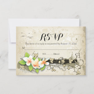 Vintage Klempnerei und Efeu-beige Hochzeit RSVP Karte