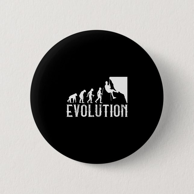 Vintage-Kletterer-Evolution - lustige Felswand Button (Vorderseite)
