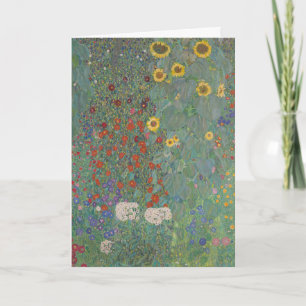 Vintage Klimt Bauerngarten Sonnenblumen Blumengemä Feiertagskarte