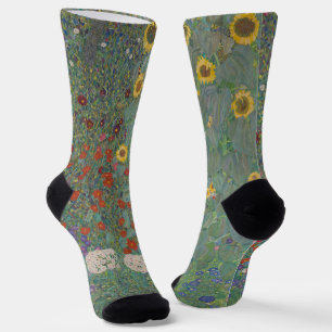 Vintage Klimt Bauerngarten Sonnenblumen Blumengemä Socken