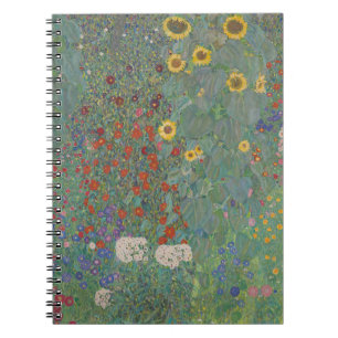 Vintage Klimt Bauerngarten Sonnenblumen Blumige Ku Notizblock