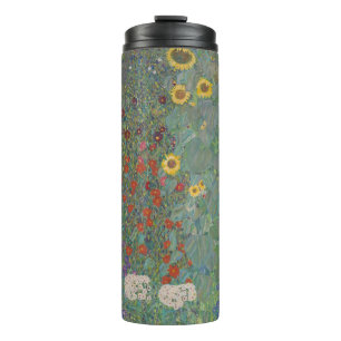 Vintage Klimt Bauerngarten Sonnenblumen Blumige Ku Thermosbecher