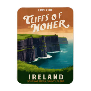 Vintage Klippen, Irland Naturgeschenke Magnet
