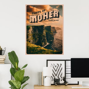 Vintage Klippen, Irland Naturgeschenke Poster