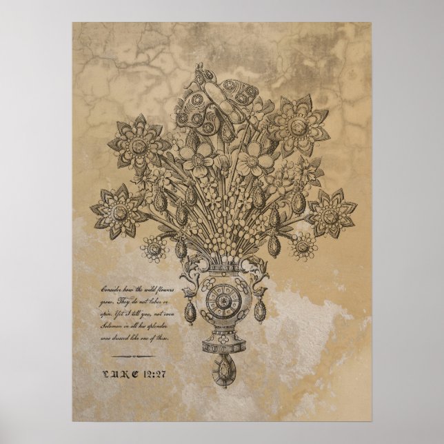 VINTAGE KNOTANISCHE BLUME-SCRIPTURE DES 16. JAHRHU POSTER (Vorne)
