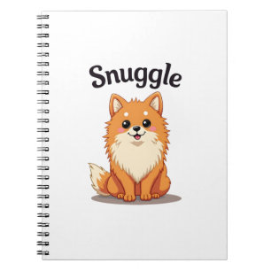 Vintage Knuddel Pomeranian Süße Hund Illustration Notizblock