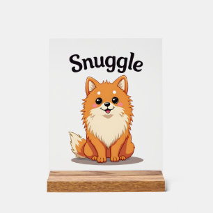 Vintage-Knuddler-Pomeranian-Süße-Hund-Illustration Acrylschild