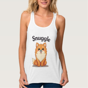 Vintage-Knuddler-Pomeranian-Süße-Hund-Illustration Tank Top