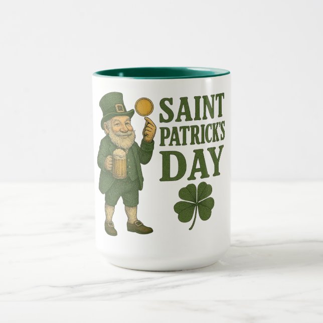 Vintage, Kobold St. Patrick's Day  Tasse (Zentrum)